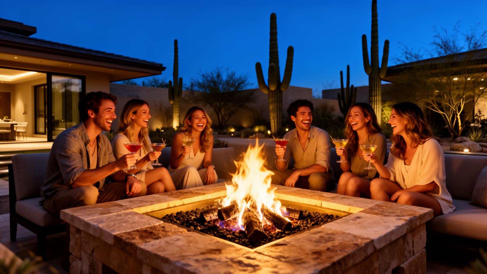 Gather around the fire as the desert cools.